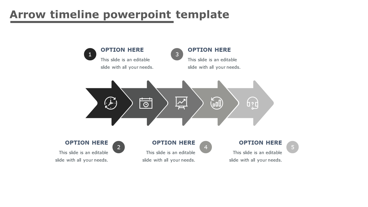 arrow timeline powerpoint template-5-gray
